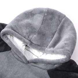 Koquena Wearable Blanket Hoodie for Adult Warm Wearable Blanket Hoodie with Sleeves and Giant Pocket