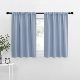 NICETOWN RV Blackout Curtains for Camper Windows, Vintage Blue, 29" Wide by 40" Long, 2 PCs, Short Blackout Curtains & Drapes, Thermal Insulated Blackout Curtain Panels for Kids Room, Play Room