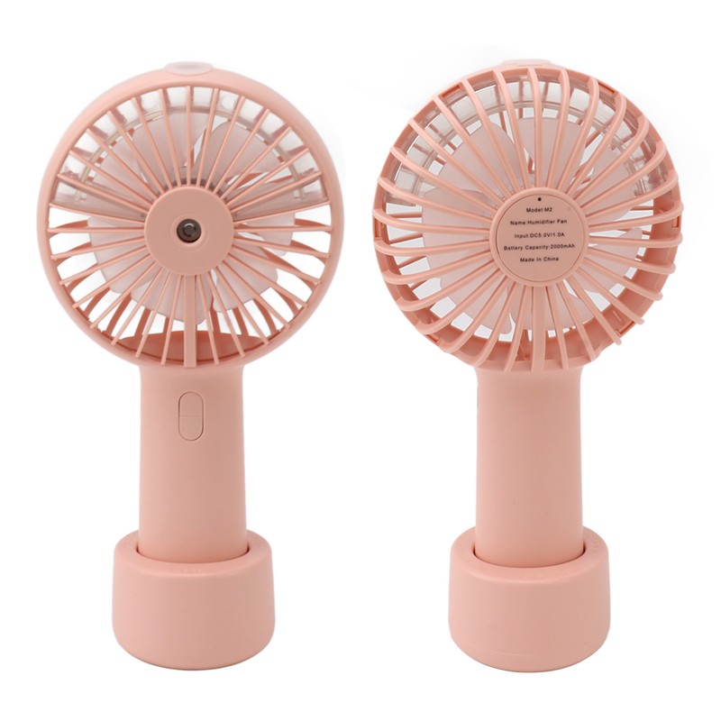 Handheld Misting Fan Quiet 2000mAh 3 Wind Speed 2 Spray