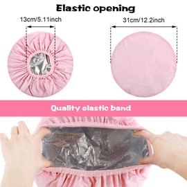 2 Pcs Deep Conditioning Hair Caps Waterproof Double Layer Hot Oil Hair Treatment Heat Caps Reusable Shower Caps Steam Caps Processing Caps for Hair Deep Conditioning, Pink Series