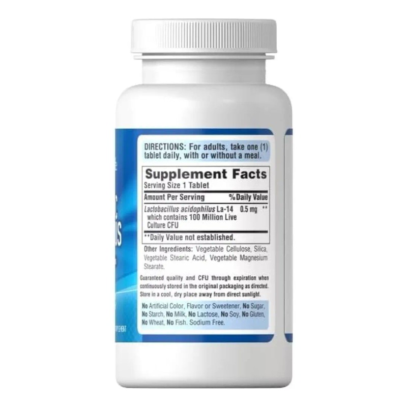 Probióticos Puritan Pride Tabletas Probióticas 100 Millones Acidophilus