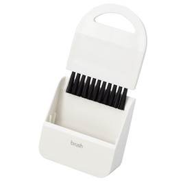 Elecom KBR-018WH Cleaning Brush, Easy Storage, Dustpan with Magnet, Cool White