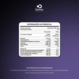 Domos - Melatonina + Citrato De Magnesio + Lavanda -120 Cáps