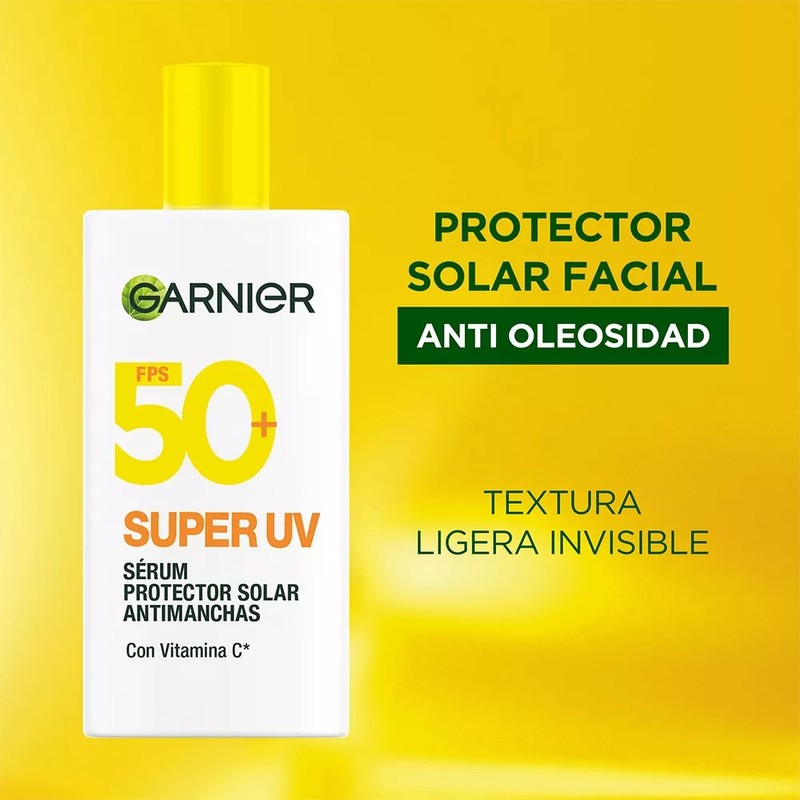 Garnier Super UV Protector Solar Facial Fluido Anti-Oleosidad FPS50+ con