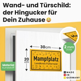 DankeDir! Mampfplatz - Sign 30 x 20 cm - Saying Sign Dining Room Dining Table Birthday Gift Door Sign Funny Saying - Gift Party Decoration Office Gift Idea Colleagues Friends Dining Area