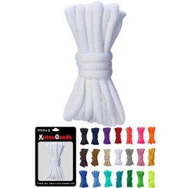 KutsuGoods, Oval Shoe Laces, DUNK SB, Width 3.5 inches (9 mm), Shoe Laces, 47.2 inches (120 cm), 55.1 inches (140 cm), Round Cord, Ellipse, Shoelaces, Wide, Black, White, Sail, Pink, white, 120