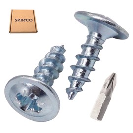 SKIR'CO (Pack of 100) Galvanised Steel 3.5 x 12mm Wood Screws Metal Screws Wafer Head Pozi Self Tapping