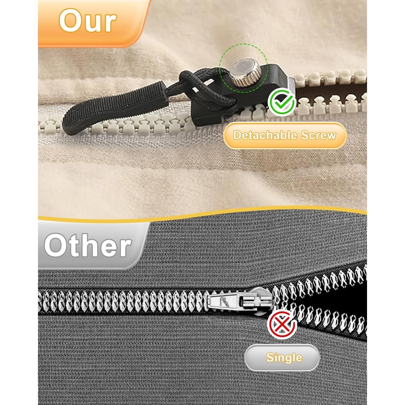 SUBORAWOS Zipper Repair Kit 20pcs Large Universal - Large Size