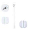 6 Pack Blind Wand with Metal Hook, 12 Inch White