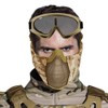 Airsoft Mask with Goggles, Foldable Airsoft Mesh Mask with Ear