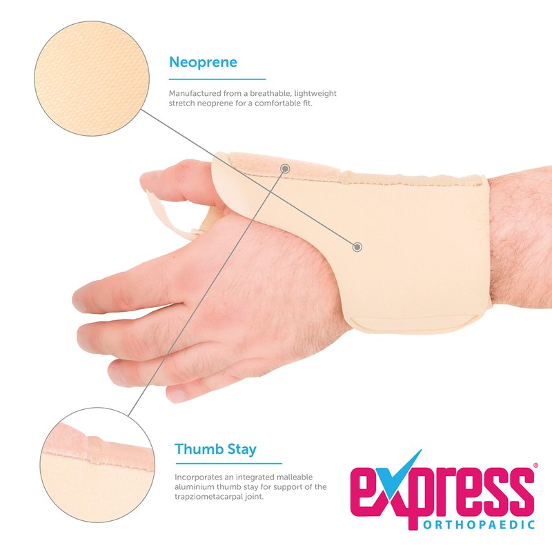 Express Orthopaedic® - Medically Approved Neoprene Thumb Spica, removeable malleable