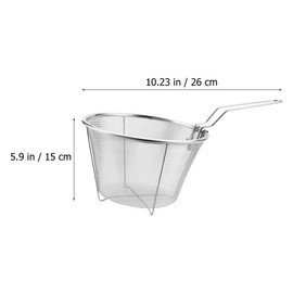Hemoton Stainless Steel Deep Fry Basket, Wire Mesh French Chip Frying Basket, with Folding Handles for Kitchen Frying Pasta Spaghetti (15cm+ 18cm)