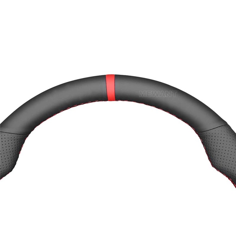 MEWANT Hand Stitched Genuine Leather Steering Wheel Cover for Subaru
