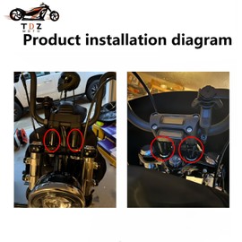 TDZ Black&Chrome 2'' Inch Rise Handlebar Risers Extension For Harley 1-1/4'' Handlebars Black Motorcycle Spacers