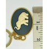 Fancy fox Boutique White Elephant cameo Pendant ID Badge Keychain
