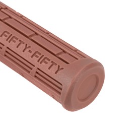 FIFTY-FIFTY Mountain Bike Grips, Single Lock-on MTB Handlerbar Grips, Soft and Comfortable, Non-Slip Locking Bicycle Handle for All Mountain, Enduro, Downhill (Brown)