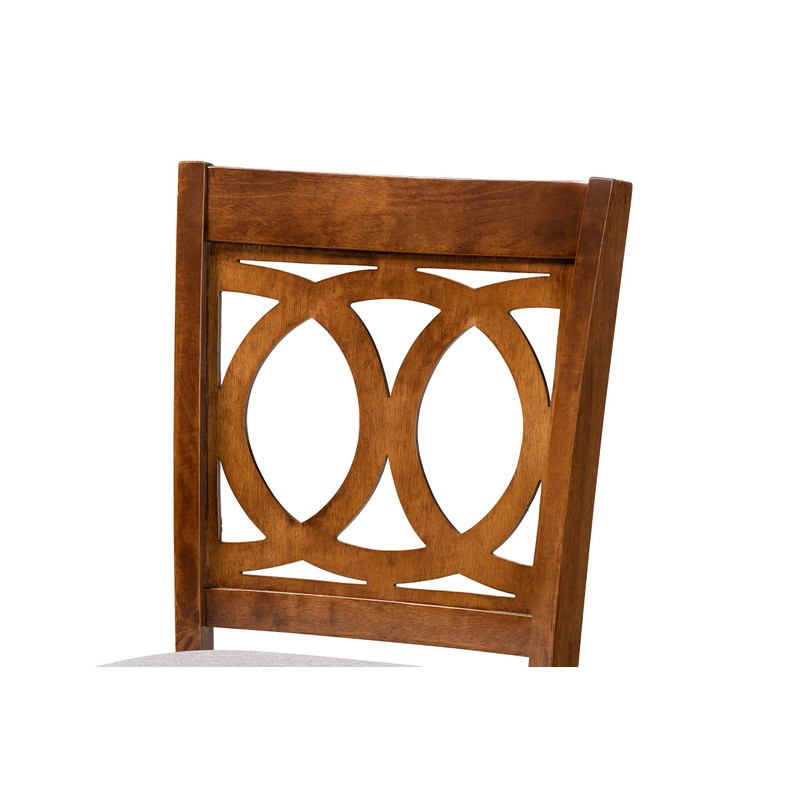 Baxton Studio Bar Stools, Grey/Walnut