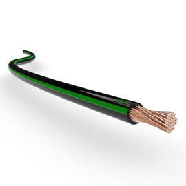 Auprotec Litze FLRy car electric wire, 0.75 mm², 1 mm², 1.5 mm², Length 5 m or 10 m, black/green