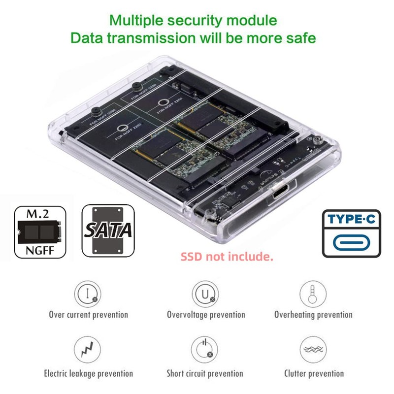 cablecc Dual NGFF B+M-Key M.2 SSD Card JBOD Raid0 Span