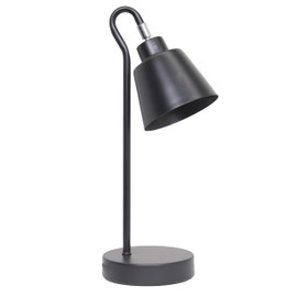 Simple Designs LD1079-BLK 16" Sleek Essentials Metal Looped Desk Task Lamp with Adjustable Shade, for Office, Desk, Nightstand, Dorm, Black