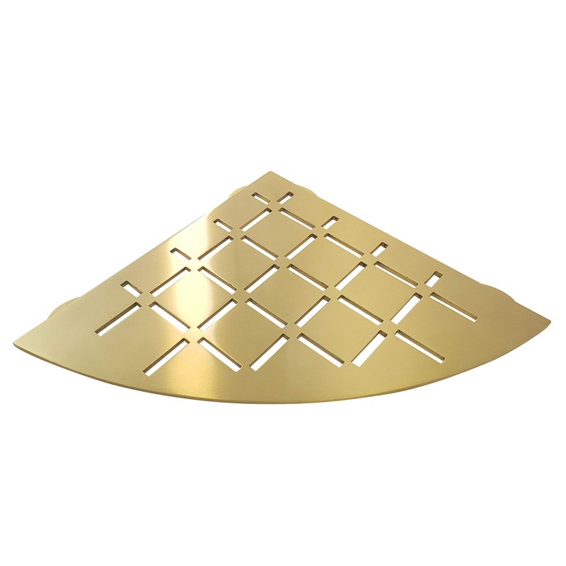 FROSCH Stainless Steel Shower Shelf, Corner - Quadrant (Brushed Brass)