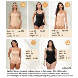Oegho Shapewear Bodysuits For Women Tummy Control Seamless Sleeveless Body Shaper Body Suit XS-XL
