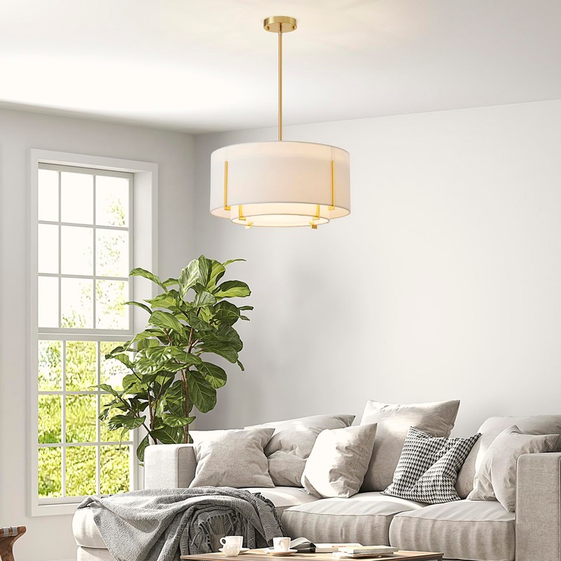 Shrine Lighting Chandeliers, Modern Design, Drum Pendant Light for Dining