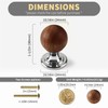 GUDBRUZ Wood Knobs with Solid Brass Base Silver-Tone Cabinet Hardware