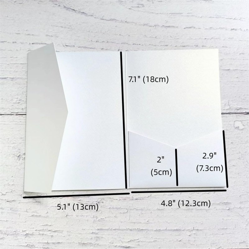 25 White Shimmer Pearl Paper Wedding Invitation Envelopes (Pearl White)