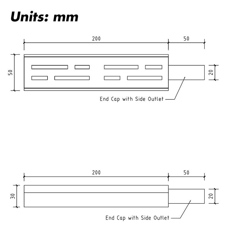 SXSJMY Drainage Channel Accessories, End Closure with Side Outlet for