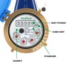 Watflow DN15 Vertical Water Meter with 1/2" NPT Couplings, Heavy