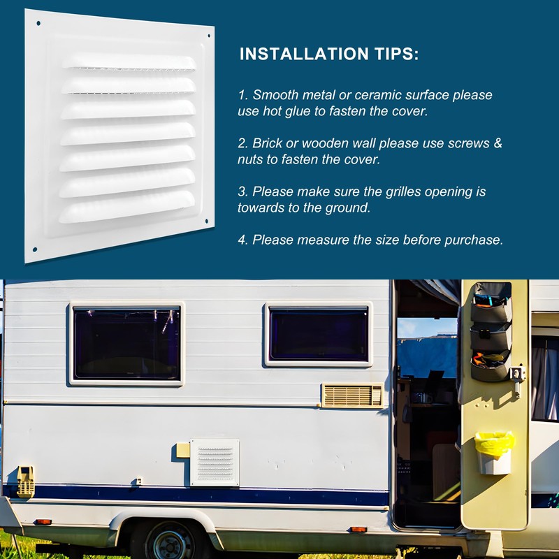 Metal Vent Cover, 6" x 6" Square Soffit Air Vent