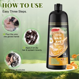 XYZCREATIVE Chestnut Brown Hair Dye Shampoo 3 in 1 for Women & Men 100% Gray Hair Coverage - Herbal Ingredients Natural Plant Hair Color - Hair Dye in Minutes 500ML