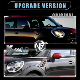 VANKUB Front LED Side Marker Lights for 2011 2012 2013 2014 2015 2016 Mini Cooper R60 R61 Countryman Paceman, Smoked Lens Side Bumper Marker Lights, Amber LED Turn Signal Lamps, 2 PCS