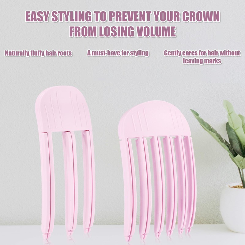 2pcs Wind Shaping Styling Comb, Pink Fluffy Bangs Hair Comb
