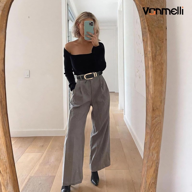 VONMELLI Women's Leather Belts For Jeans Dresses Pants Fashion Ladies