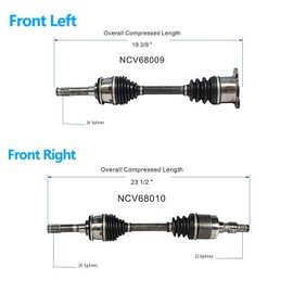 Maxfavor CV Axles Front Compatible with Geo Tracker 1985-1989, Driver and Passenger CV Joint Axle Shaft Assembly, Base LSi
