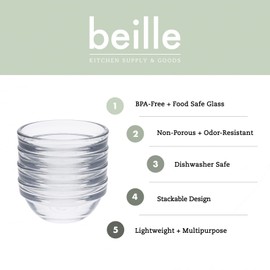 Beille 3.5 Inch Cooking Baking Supplies Glass Pinch Bowl Ramekins, 4pc