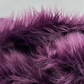 Unbranded Plum Mohair Shaggy Faux Fur Fabric By The Yard ( Long Pile ) 60" Wide - 2 Yards