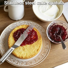 Stainless Steel Curved Icing Spatulas Set 2pc for Home Bakers