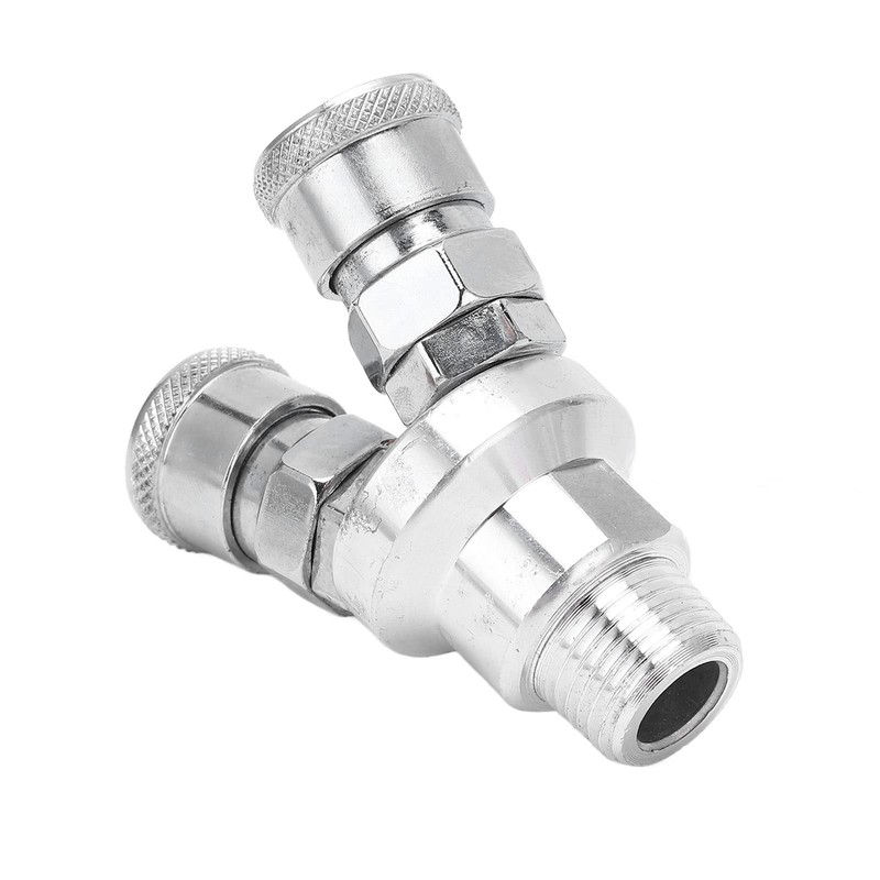 2 Way Connector G1/2 Thread Quick Coupler Carbon Steel Chrome