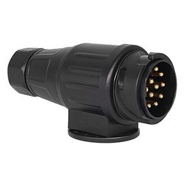 AUTOXBERT 13 Pin Trailer Plug, DC 12V Waterproof Trailer Plug Connector for Car Europe Caravans RV Tractor Vans Lorry Trailers
