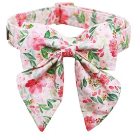 Lionet Paws Dog Collar with Bow Tie - Soft Comfortable Adjustable Collars with Metal Buckle for Puppy and Cat,Neck 18-28 cm