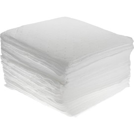 PRO-SAFE White Oil Sorbent Maximum Absorbency Polypropylene Pads: 17" x 15" Each (100 Pack)