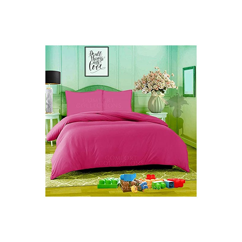 Comfort Collections Duvet Quilt Cover With Matching Pillow Case Plain