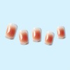 Wedity 24 PCS Short Nail Stickers Ice Translucent Yellow and