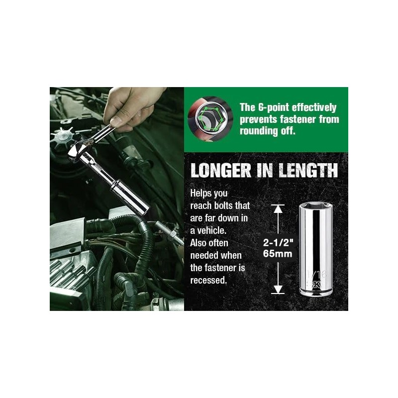 SK Tools USA 1/2" Drive, 11 Piece, 6 Point, Metric,