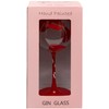 Maturi Hand Painted Lipstick Kiss Gin Glass, 625ml, Red, Gift