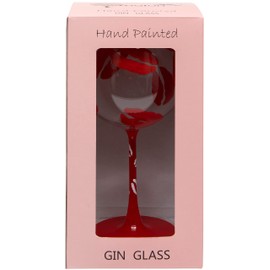 Maturi Hand Painted Lipstick Kiss Gin Glass, 625ml, Red, Gift Boxed