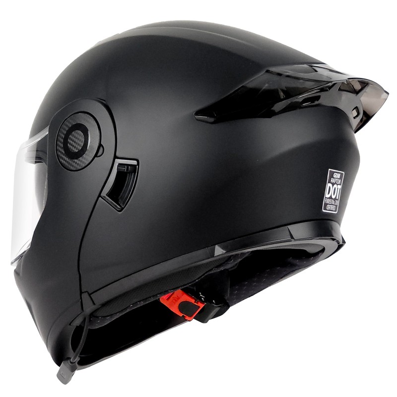 GDM Raptor Modular Bluetooth Motorcycle Helmet Flip-up, Matte Black (Medium)